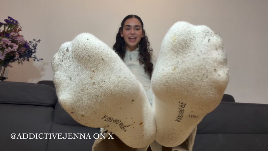 AddictiveJenna - filthy sock freak Foot Worship Femdom POV humiliation